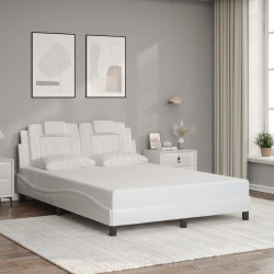 Estrutura de cama viana sem colchão 120x200 cm couro artificial branco