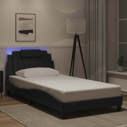 Estrutura de cama viana com LED sem colchão 100x200cm preto