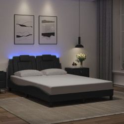 Estrutura de cama viana com LED sem colchão 120x200cm preto
