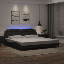 Estrutura de cama viana com LED sem colchão 200x200cm preto