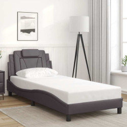 Estrutura de cama viana sem colchão couro artificial 80x200 cm cinzento