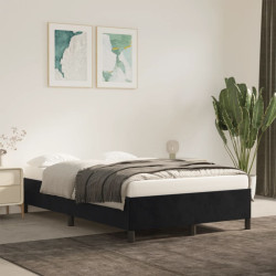 Estrutura de cama sem colchão 120x190 cm veludo preto