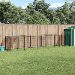 Canil para cães 6,05 m² aço preto