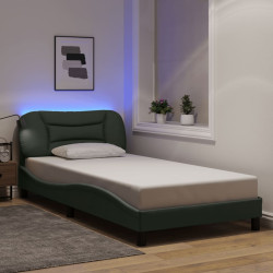 Estrutura de cama com LED sem colchão hvar 100x200 cm tecido