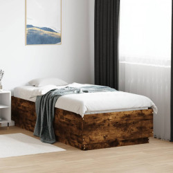 Estrutura cama 75x190 cm derivados de madeira carvalho fumado