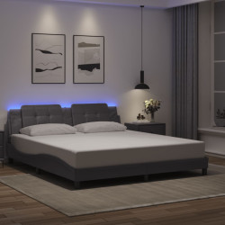 Estrutura de cama com LED sem colchão zadar 180x200cm cinza