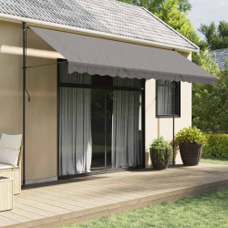 Toldo retrátil 400x150 cm tecido e aço antracite