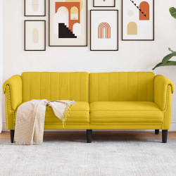 Sofá de 2 lugares veludo amarelo