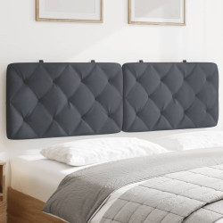 Almofadão de cabeceira 152 cm veludo cinzento-escuro