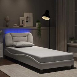 Estrutura de cama com LED sem colchão hvar 80x200cm branco