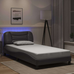 Estrutura de cama com LED sem colchão hvar 100x200cm cinza
