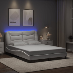 Estrutura de cama com LED sem colchão hvar 120x200 cm branco