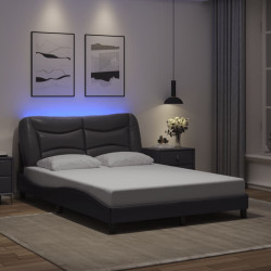 Estrutura de cama com LED sem colchão hvar 140x200cm cinza