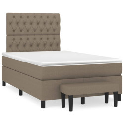 Cama boxspring c/ colchão 120x190cm tecido castanho-acinzentado