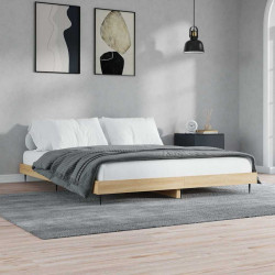 Estrutura de cama sem colchão 200x200 cm carvalho sonoma