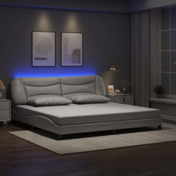 Estrutura de cama com LED sem colchão hvar 200x200 cm branco