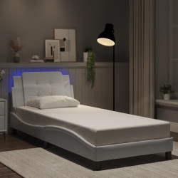 Estrutura de cama com LED sem colchão zadar 90x190cm branco