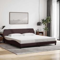 Estrutura de cama dover 200x200 cm tecido castanho-escuro