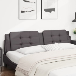 Almofadão de cabeceira zadar 200 cm couro artificial cinzento