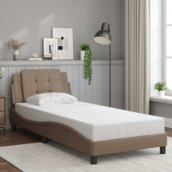 Estrutura de cama sem colchão zadar couro artif. 80x200 cm cappuccino