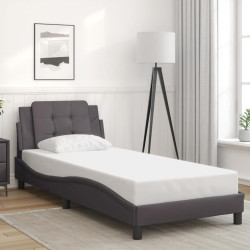 Estrutura de cama sem colchão zadar 90x200 cm couro artificial cinzento