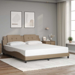 Estrutura de cama sem colchão zadar 180x200 cm couro artificial cappuccino