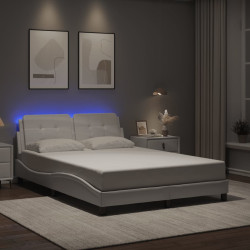 Estrutura de cama com LED sem colchão zadar 120x200 cm branco