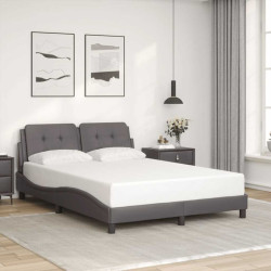 Estrutura de cama sem colchão zadar 120x200cm couro artificial cinzento