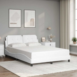 Estrutura de cama sem colchão zadar 120x200 cm couro artificial branco