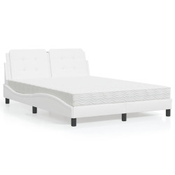 Estrutura de cama sem colchão zadar 140x190 cm couro artificial branco