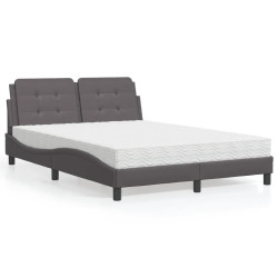 Estrutura de cama sem colchão zadar 120x200 cm couro artificial cinzento