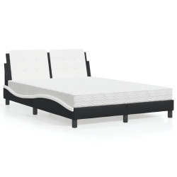Estrutura de cama sem colchão zadar 120x200 cm couro artificial preto e branco