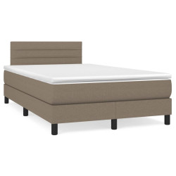 Cama box spring colchão/LED 120x190cm tecido cinza-acastanhado