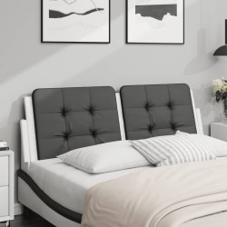 Almofadão de cabeceira zadar 140 cm couro artificial preto e branco