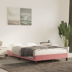 Estrutura de cama sem colchão 120x190 cm veludo rosa