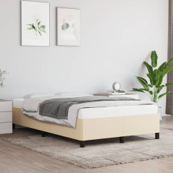 Estrutura de cama sem colchão 120x190 cm tecido creme