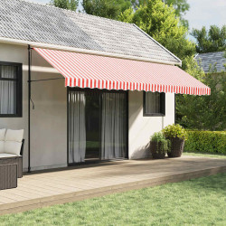 Tecido de substituição para toldo vermelho e branco 500x300 cm poliéster