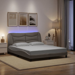 Estrutura de cama com LED sem colchão hvar 160x200 cm tecido