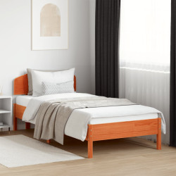 Cama sem colchão 100x200 cm pinho maciço castanho-mel