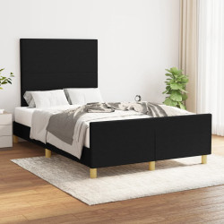Estrutura de cama sem colchão preto 120x190 cm tecido
