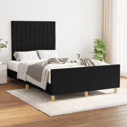 Estrutura de cama sem colchão preto 120x190 cm tecido