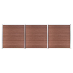 Painel de vedação para jardim 526x186 cm wpc castanho