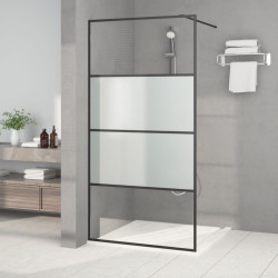 Divisória de chuveiro 100x195 cm vidro semiopaco esg preto