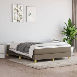 Estrutura de cama com molas 140x190 cm tecido castanho-acinzentado
