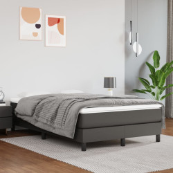Estrutura de cama com molas 120x200 cm couro artificial cinzento
