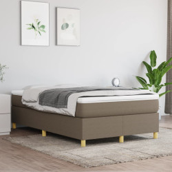Estrutura de cama com molas sem colchão 120x200 cm tecido cinza-acastanhado