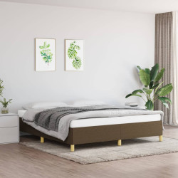 Estrutura de cama com molas 180x200 cm tecido castanho-escuro
