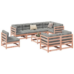 9 Pcs conjunto sofás jardim madeira abeto-de-douglas