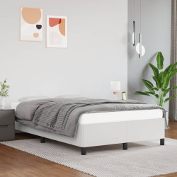 Estrutura de cama sem colchão 120x190cm couro do falso branco