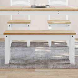 Banco panama 105x30x45 cm madeira de pinho maciça branco